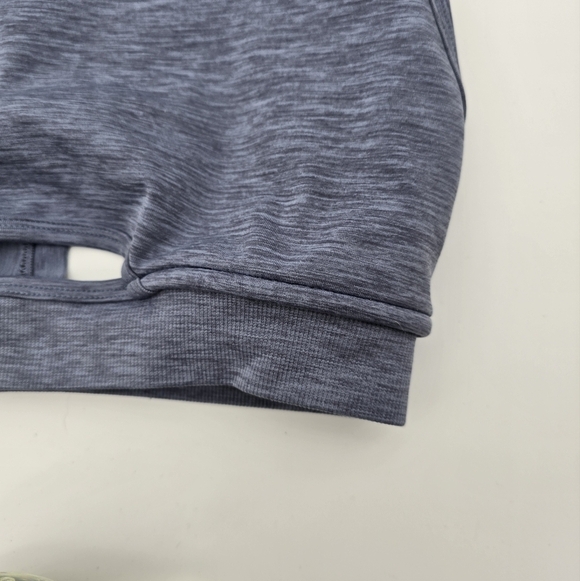 Alphalete Sports Bra Womens Small Blue Trinity Heathered Scoop Cut Out Strappy - Picture 4 of 10